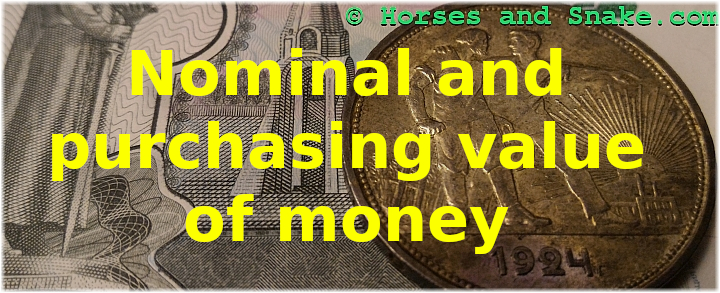 Nominal and purchasing value of money